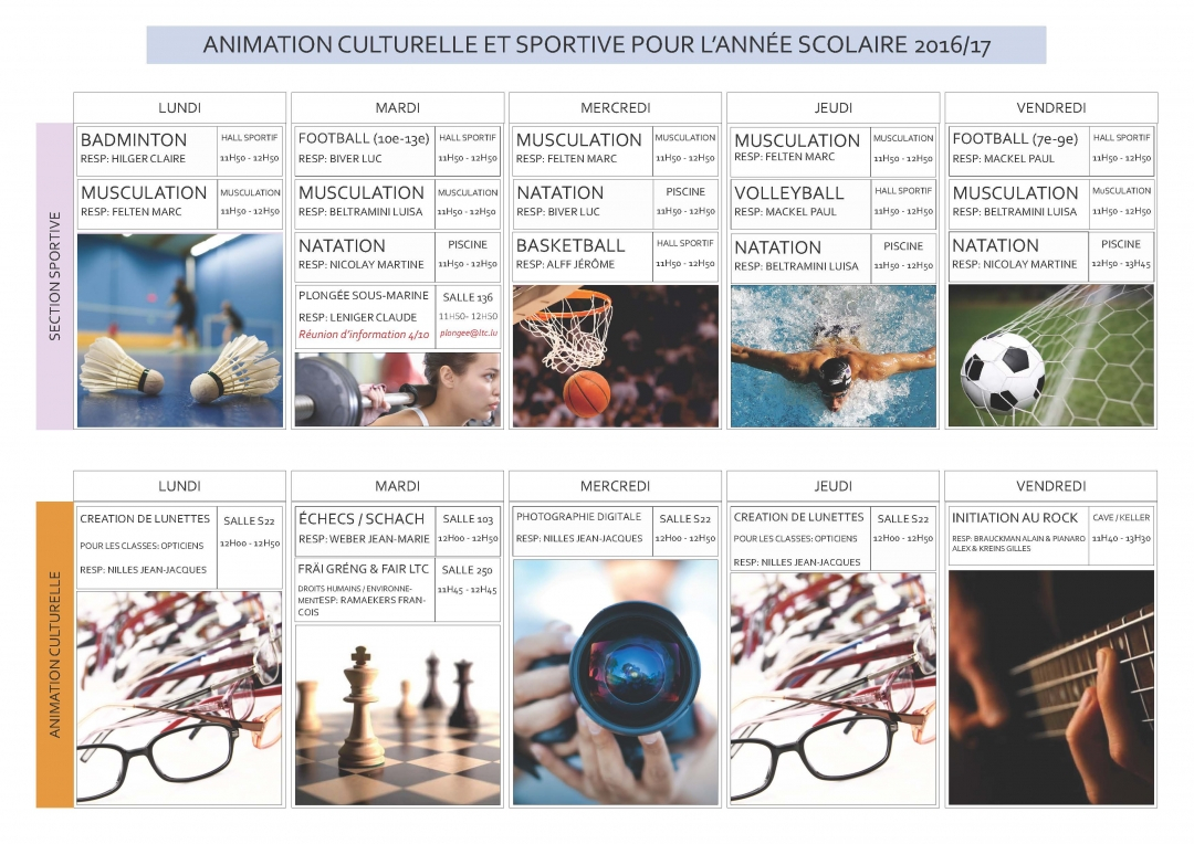 ANIMATION CULTURELLE ET SPORTIVE 2016 